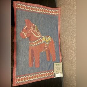 100% Cotton Dalahandduken Towel 14 x 20 by Ekelund Red Horse
